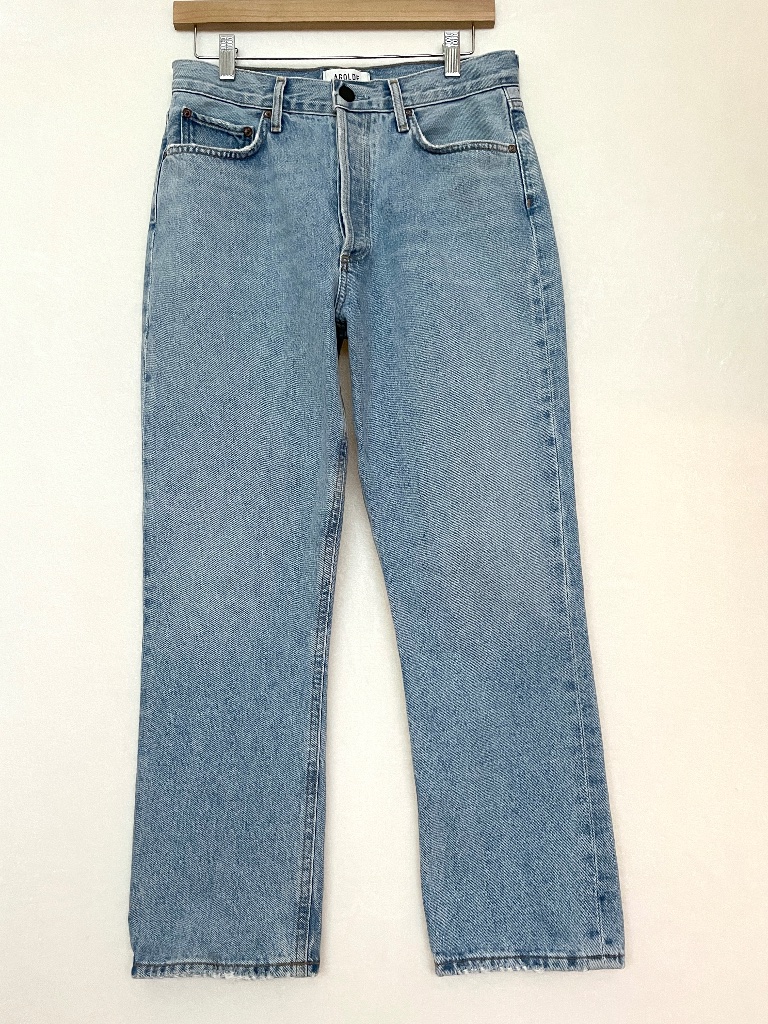 Agolde Riley High Rise Straight Crop Cotton Jeans Size 28